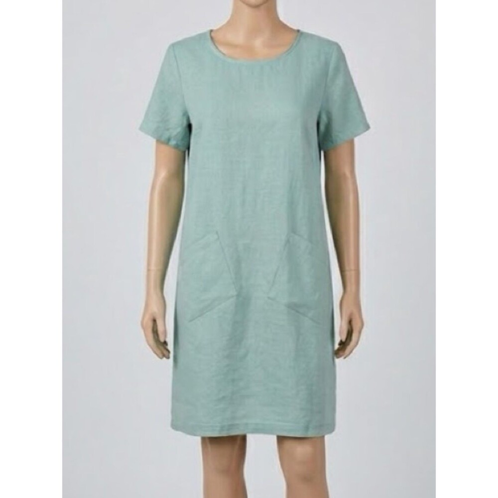 Match Point 100% Linen Lagenlook Oversized Dress XL Mint